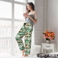thumbnail image 4 of Uemuo Colorful Hawaii Palms Pattern Women's Wide Leg Palazzo Lounge Pants with Pockets Light Weight Loose Comfy Casual Pajama Pants-Large, 4 of 9