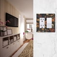 thumbnail image 5 of Yayeee Rocker Switch Wall Plate 3-Gang 6.5"x4.6" Home Decorative Outlet Cover, Dark Floral Pattern, 5 of 6