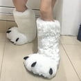 thumbnail image 4 of Zapatillas de invierno con garra de oso para niños y niñas, zapatos de Casa cálidos y peludos para interiores, botas de algodón, deslizantes de piel, 4 of 5