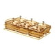 thumbnail image 5 of Bandeja de frutos secos con tapa, plato para servir aperitivos, plato dividido para bocadillos, caja de almacenamiento de alimentos para bodas Oro con 6 rejillas, 5 of 8