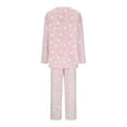 thumbnail image 2 of Fall Pjs for Women Set New Two Piece Fleece Pajamas Sets for Women Cute Heart Print Sleepwear Comfy Flannel Soft Pjs Loungewear Outfits Pinky L, 2 of 4