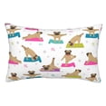 thumbnail image 1 of Lsque Yoga Dogs Poses Pattern Bedding Waterproof Pillow Protector Zippered Queen – Bed Bug Proof Pillow Encasement-14"x20", 1 of 6