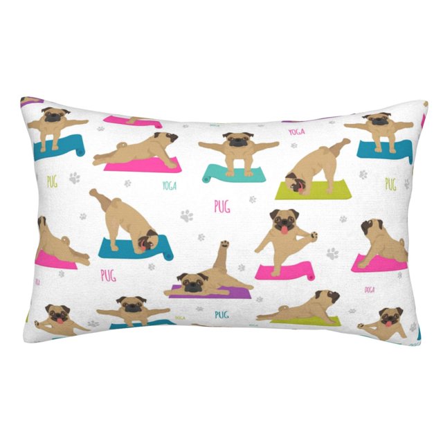 Lsque Yoga Dogs Poses Pattern Bedding Waterproof Pillow Protector Zippered Queen – Bed Bug Proof Pillow Encasement-14"x20"