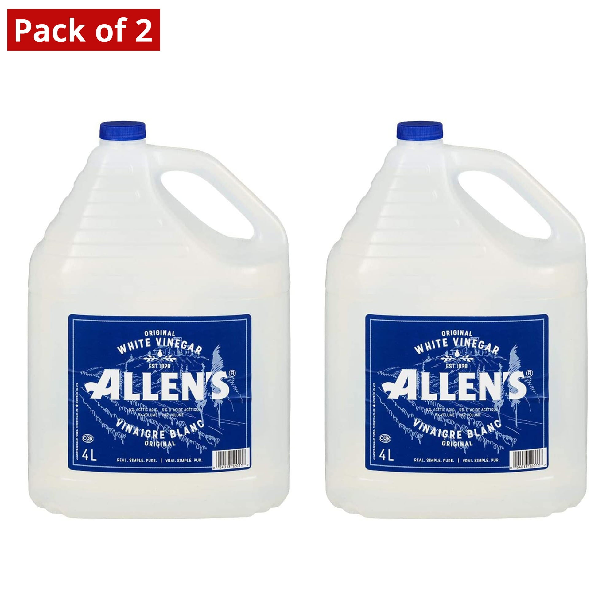 ALLEN'S Pure White Vinegar 2 X 5 Litre, 2 Count