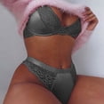 thumbnail image 2 of Conjunto de ropa interior sexy con sujetador de tres puntos para mujer - Nailon/Spandex, cintura baja, 2 of 4