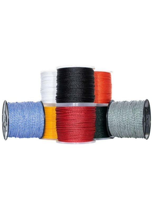 Hollow Braid Polypropylene Rope - Large Variety of Colors and Diameters - 10, 25, 50, 100, 250, and 500 Foot Lengths