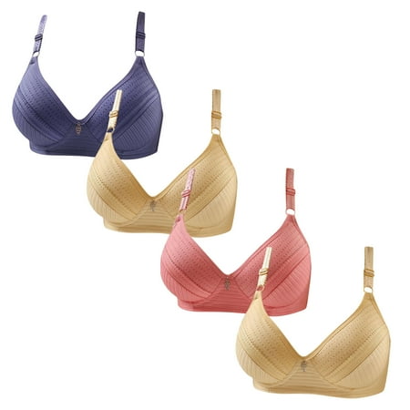 Gnurob Lace Bras for Womens Push Up Wireless Bralettes Breathable Brassiere 3 Pack Plus Size Bralette Comfort Adjustable Straps Bra Sports Wear Clearance Saving A06-Blue Small