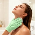 thumbnail image 6 of Lunxisen 4 Pcs Exfoliating Dual Texture Bath Gloves for Shower, Spa, Massage and Body Scrubs, Dead Skin Cell Remover, Gloves with Hanging Loop, 6 of 8