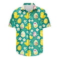thumbnail image 5 of Yaoyar Men's Easter Holiday Print Short Sleeve Button Down Lapel Shirt,Spring Summer Style Breathable Tee Seaside Beach Shirt, 5 of 5