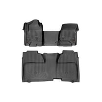 WeatherTech Custom Fit FloorLiners compatible with Sierra 2500HD/3500HD, Silverado 2500HD/3500HD, Silverado 1500, Sierra 1500 - 1st Row Over-The-Hump & 2nd Row, Black