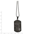 thumbnail image 3 of Stainless Steel Polished/Brushed IP-plated 1/10ct.tw Dia Dog Tag Necklace; 24 inch; for Adults and Teens; for Women and Men, 3 of 3