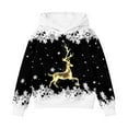 thumbnail image 3 of WhouRiu Toddler Girls Christmas Sweatshirt Reindeer Print Sweatshirt Holiday Party Cozy Loose Sweatshirts Black,Sized 3-4, 3 of 3