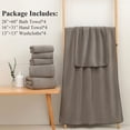 thumbnail image 3 of Jessy Home 12 Piece Dark Brown Bath Towel Set for Bathroom-4 Bath Towels,4 Hand Towels,4 Washcloths Soft and Plush Highly Absorbent Towel for Hotel & Spa, 3 of 8