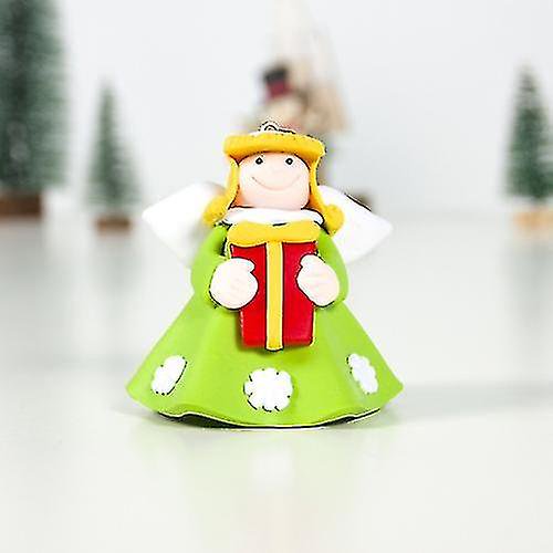 Decoraciones navideñas para niña, falda blanca, colgante de Ángel de Navidad, colgante creativo de arcilla suave para árbol de Navidad, 2 uds.
