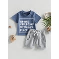thumbnail image 2 of Wassery Baby Boy Summer Clothes 6 12 18 24 Months Letter Print Short Sleeve T-Shirt Top Shorts Set 2Pcs Toddler Casual Outfits, 2 of 9