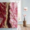 thumbnail image 3 of Modern Red Gold Marbling Shower Curtain, Abstract Marble Texture Shower Curtain Set with Hooks, Spring Summer Waterproof Fabric Shower Curtains for Bathroom Decor, 36x72 Inch Bath Curtain, 3 of 6