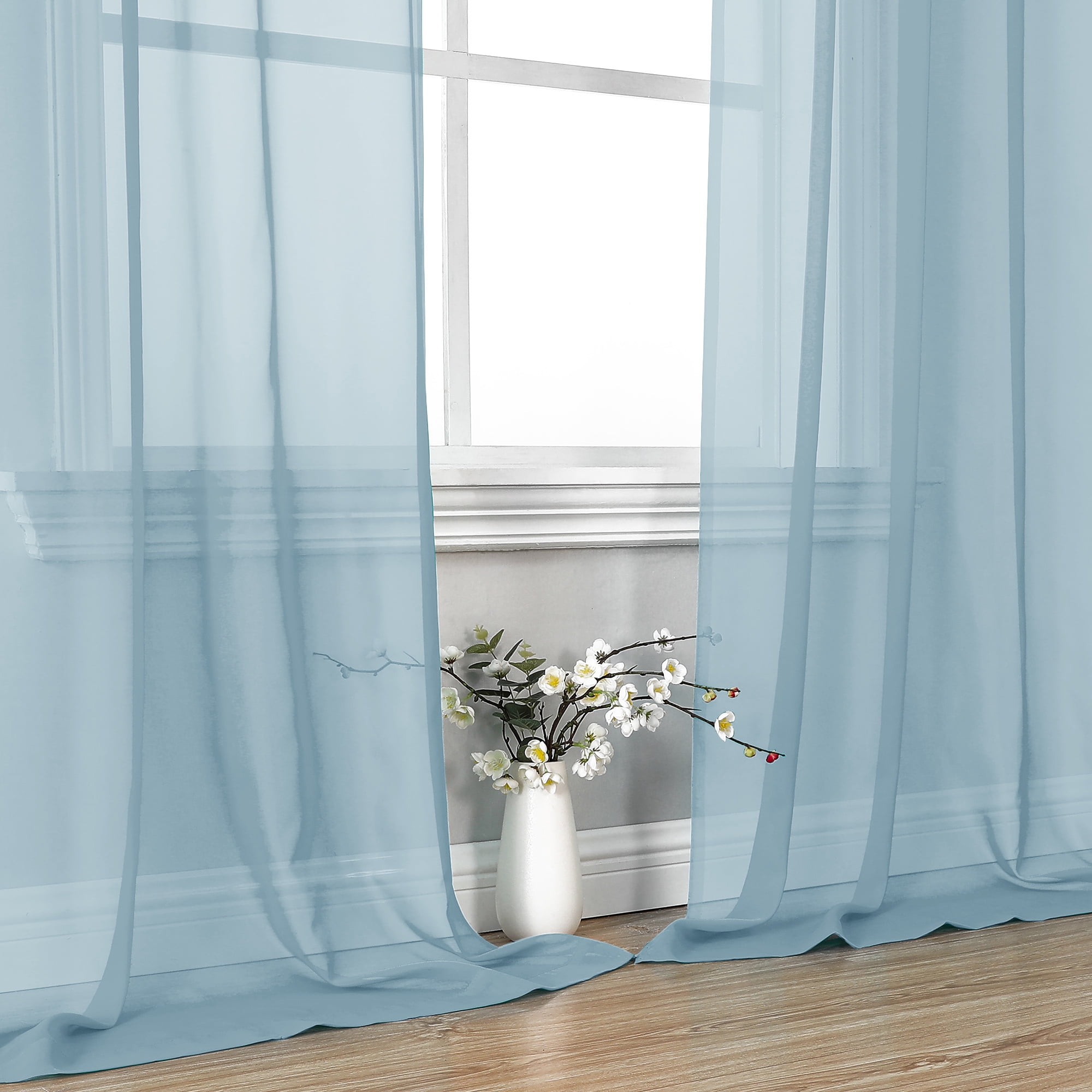 OVZME 2 Pieces Sheer Voile Curtains 84 inches Long, Lightweight Soft Elegant Semi Window Treatments (图4) OVZME 2 Pieces Sheer Voile Curtains 84 inches Long, Lightweight Soft Elegant Semi Window Treatments (图4)