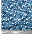 thumbnail image 1 of Soimoi Poly Georgette Fabric Waves Shirting Decor Fabric Printed Yard 42 Inch Wide, 1 of 1