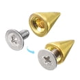 thumbnail image 4 of Unique Bargains 20 Sets Cone Spikes Studs 7x10mm Studs and Spike Screw Back Rivet Gold Tone, 4 of 5