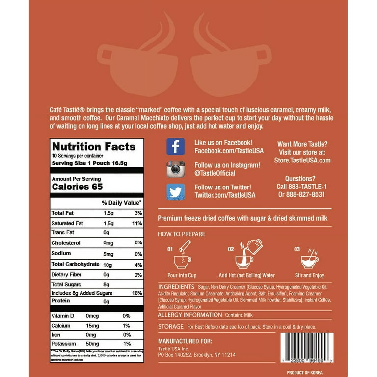 Calories in 1 coffee cup of Caffe Macchiato and Nutrition Facts