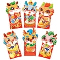 thumbnail image 4 of BeesClover 6 Pcs Enveloppes Rouges du Nouvel An Chinois Année du Dragon Dessin Animé 3D Enveloppes de Poche Rouges Sac à Chance pour Fête Festival de Printemps, 4 of 7