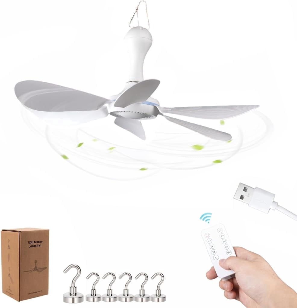Coleman Cool Zephyr Ceiling Fan with White/Amber Light Tent