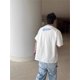 thumbnail image 4 of Camiseta casual de manga corta holgada vintage con estampado de galletas OREO puras y dibujos animados, de estilo moderno y creativo de algodón puro, 4 of 6