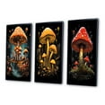 thumbnail image 3 of Designart "Vintage Amarita Magical Mushroom II" Abstract Landscape Framed Wall Art Set Of 3 - Gold Abstract Landscapes Frame Canvas Set For Living Room Decor, 3 of 6