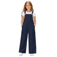thumbnail image 3 of Girls Bib Overalls Adjustable Strap Jumpsuits Loose Fit Casual Y2K Rompers with Side Multi Pockets for Daily, 3 of 7