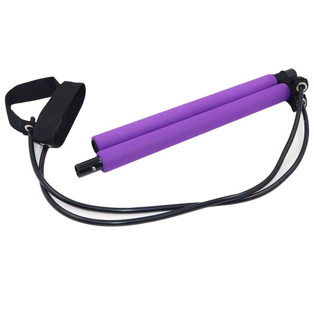Kit de barra de Pilates portátil con banda de resistencia, barra de ejercicio para Pilates con bucle para el pie, barra tonificadora para entrenamiento corporal
