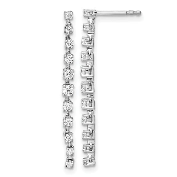 True Origin 14K White Gold 5 carat Lab Grown Diamond VS  F  Complete Post Dangle Earrings
