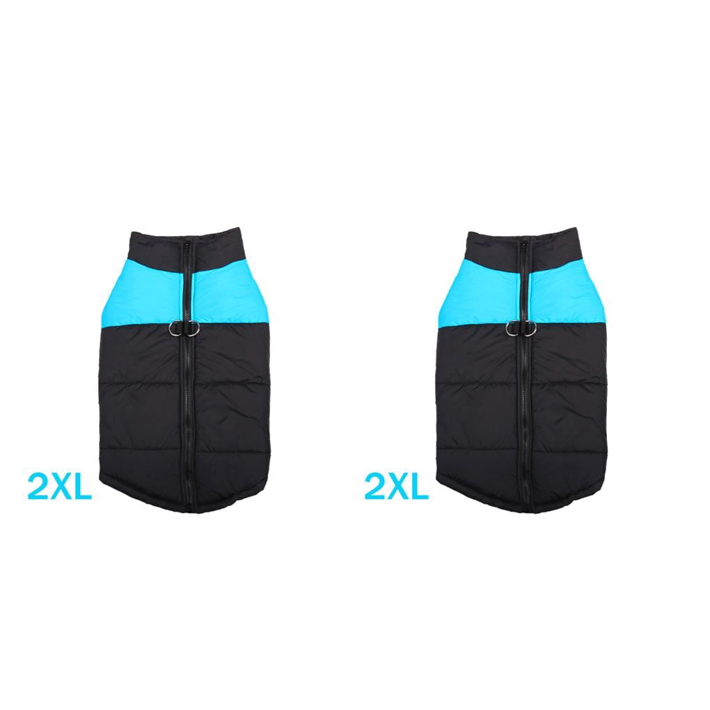2pcs Padded Cold Winter Warm Vest Jacket Pet Clothes For Medium/Large Dogs