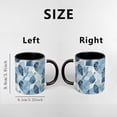 thumbnail image 4 of Taza de cerámica geométrica azul y blanca fresca  Taza de café de gran capacidad de 11 oz for el hogar y la oficina  Diseño de bloques de color Morandi, 4 of 4