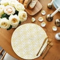 thumbnail image 3 of Round Placemats Set of 4 Yellow Abstract Floral Place Mats Washable Woven Placemat Modern Art Flower Circle Braided Table Mat for Kitchen Dining Table Party Home Decor 15 Inch, 3 of 8