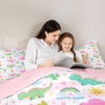 thumbnail image 4 of Erosebridal Jungle Dinosaur Twin Comforter Sets For Girls,Safari Lovely Cute Animals Bedding Set For Dino Lovers, Reversible 2 Pieces, 4 of 7
