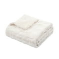 thumbnail image 6 of Home Soft Things Stylish Faux Fur Throw Blanket with Micromink Back, Luxury Soft Cozy Plush Fluffy Fuzzy Reversible Thick Warm Throw Blanket, 50x60 inches, White, 6 of 10