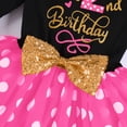 thumbnail image 5 of IBTOM CASTLE Baby Girl 1st 2nd 3rd Birthday Outfit Mouse Dress Polka Dots Tutu Skirt Cake Smash Long Sleeve Clothes for Photo Shoot 2 Years Black + Hot Pink, 5 of 8