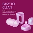thumbnail image 4 of Boon NURSH® Reusable Baby Bottles with Platinum Food-Safe Silicone – Stage 2 Medium Flow – 8oz – Pink Iridescent (3pk), 4 of 9