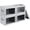 Blended, variant on Foldable Storage Cubes with Lids - 5 Pack Clear Window Storage Bins, Large Decorative Storage Containers with Handles for Clothes, Towels, Blankets, Sheets, Beige