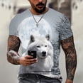 thumbnail image 4 of Men's Summer New Animal Wolf T-shirt 3D Printed Large Classic Retro Short Sleeved Top Harajuku Men's Clothing T-shirt, 4 of 5