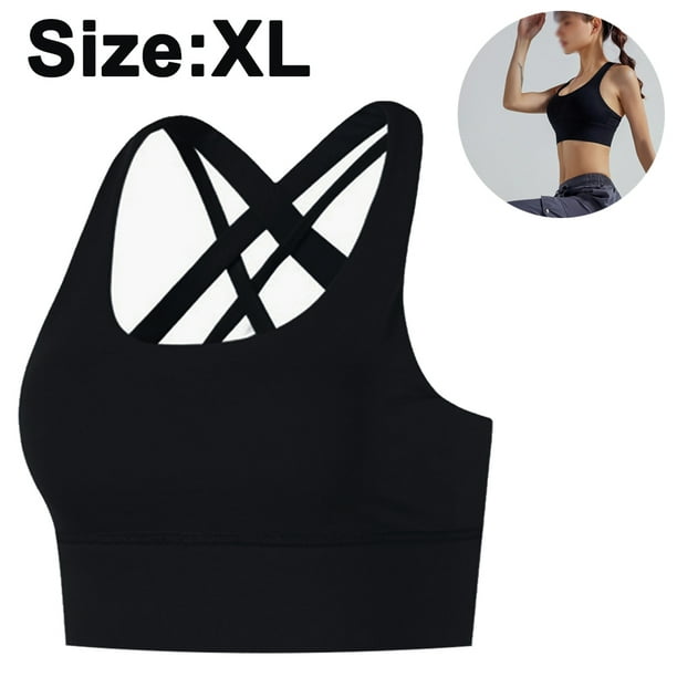 Women's High Impact Criss Cross Back Sports Bra Sexy Running Bra for