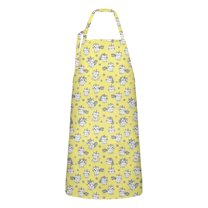 Yellow Cartoon Cat Unicorn Pattern Apron-Garden Aprons for Women with Pockets-Cotton Linen Waterproof Kitchen Cooking Gardening Aprons Adjustable for Kitchen,Cooking,BBQ and Salon 33x27 Inch