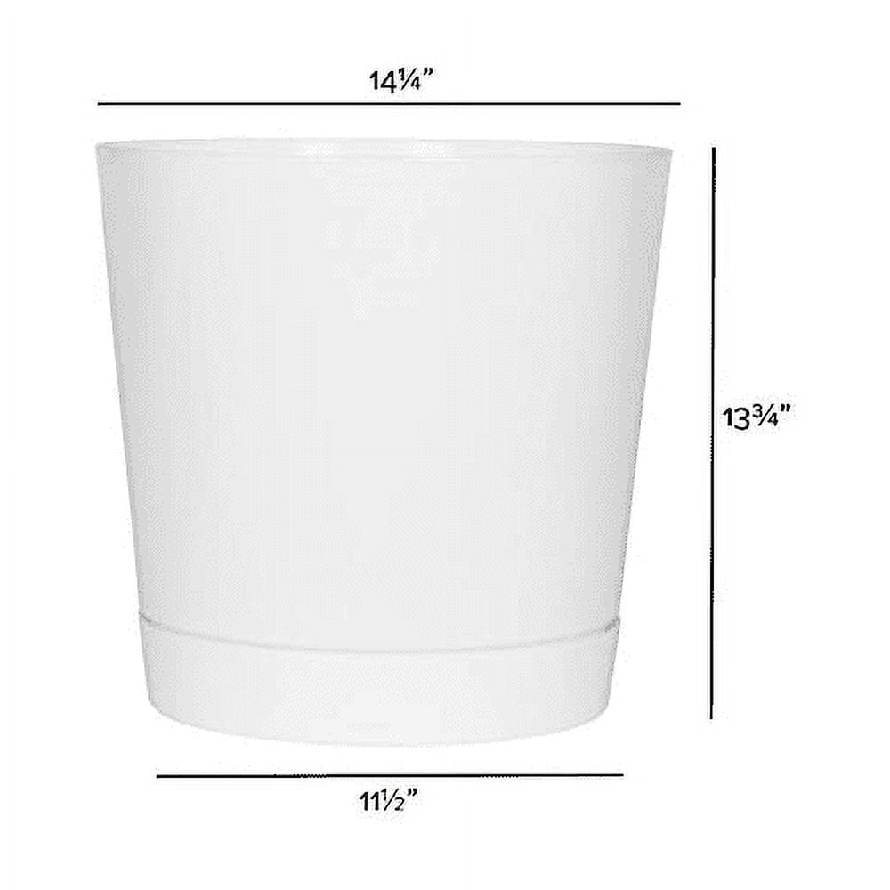Root & Vessel Majestic Full Depth Cylinder Planter, White, 14"