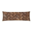 thumbnail image 1 of BSDHOME Body Pillowcase Brown Wooden Rattan Pillow Cover Pillow Protector Two Sides Printing 20x60 inch, 1 of 1