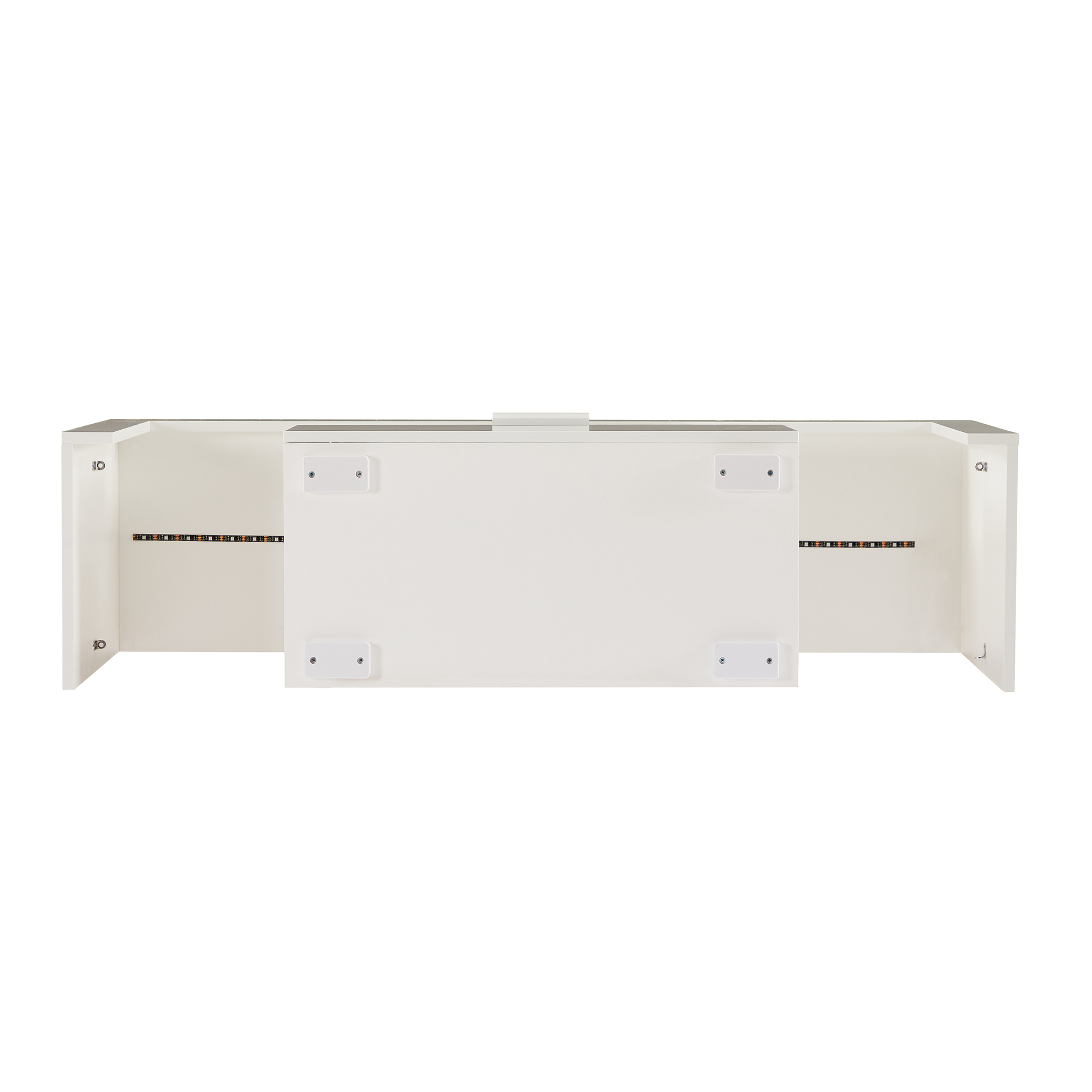 EUROCO Morden TV Stand with LED Lights,high glossy front TV Cabinet,can be assembled in Lounge Room, Living Room or Bedroom (White)