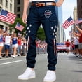 thumbnail image 4 of CONZONE American 250Th Anniversary Mens Cargo Pants Patriotic Star Striped Graphic Wide Leg Cargo Pants for Men Lightweight Relaxed Fit 4Th Of July Trousers With Pockets, 4 of 4