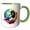 Green/White, variant on 3drose, Watercolor Illustration of a Magpie Bird, 11oz Two-tone Blue Mug