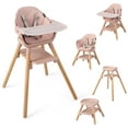 thumbnail image 1 of Costway 6-in-1 Convertible Wooden Baby Highchair Infant Feeding Chair with Removable Tray, 1 of 9