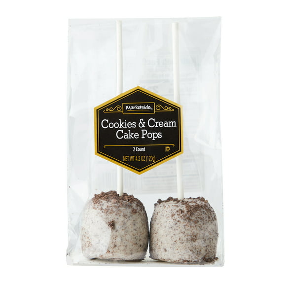 Marketside, Cookies & Cream Flavored Cake Pops, Ready to Eat, 4.2 Ounces, 2 Count per Pack