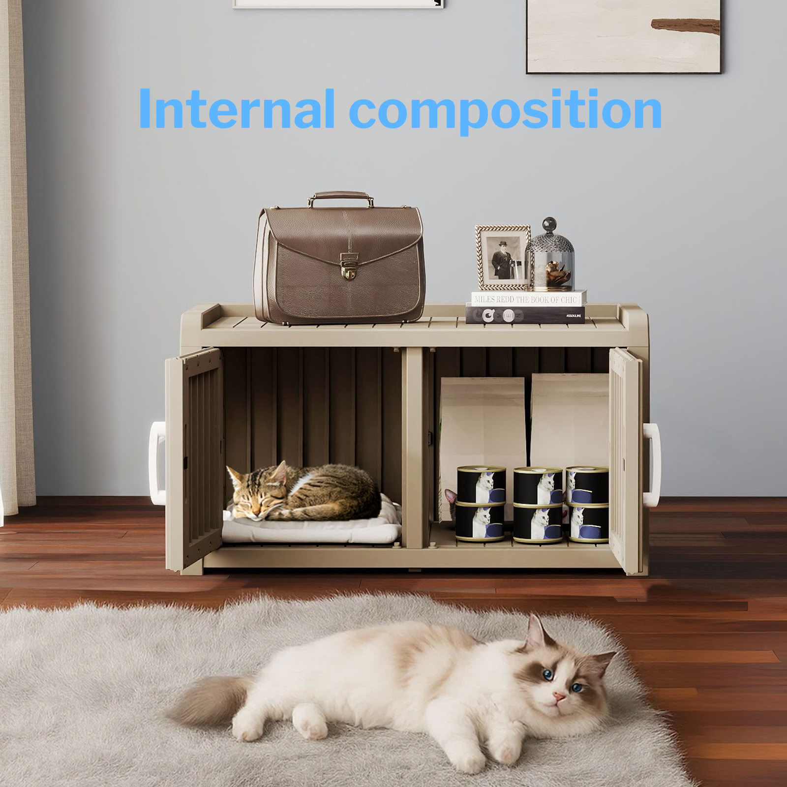 MAYEERTY Compact Indoor Cat House, Shatter-Resistant Pet Retreat with Spacious Interior (No-Tool Assembly)